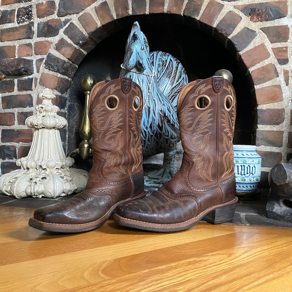 Men's Ariat Leather Western Cowboy Boots 10 D